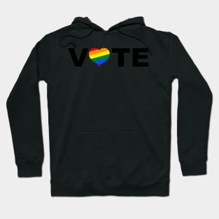 VOTE For Love LGBTQ Rights Turn Out Blue Democratic Independent Voters for All Rainbow Heart Hoodie